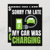 Papier Désolé d'être en retard Ma voiture a chargé un EV (Devant / Derrière)