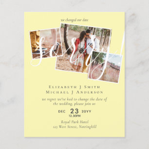 Papier DÉSOLÉ ! Remise du mariage Changement de date PHOT