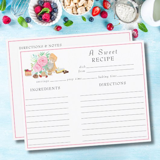 Papier Desserts Aquarelle Avec Mixer Et Recette Rose