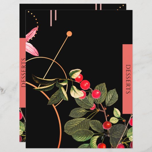 Papier Desserts | Insertion de recette | Cerises rouges n (Devant / Derrière)