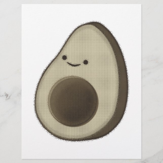 Papier Dessin Avocado de style vintage (Devant)