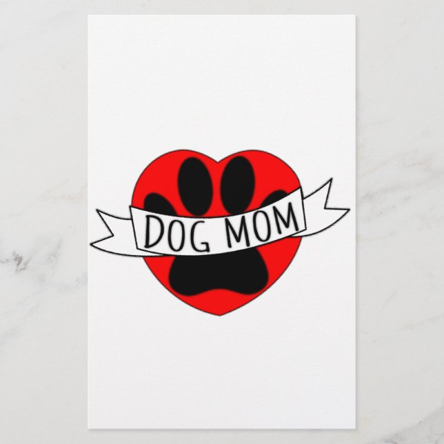 Papier Dessin De Chien Maman Paw Et Red Heart (Devant)