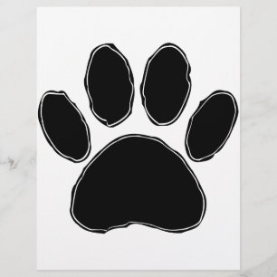 Papier Dessin de patte de chien en noir