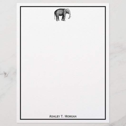 Papier Dessin d'éléphant vintage (Devant)