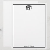 Papier Dessin d'éléphant vintage (Devant / Derrière)