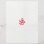 Papier dessin d'une fleur rouge sur un arrière - plan bla (Dos)