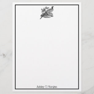 Papier Dessin en noir et blanc d'un faisan de gibier anci