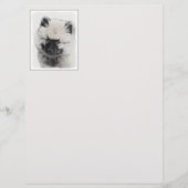 Papier Dessin Keeshony de chiot - Belle pièce originale d (Devant)