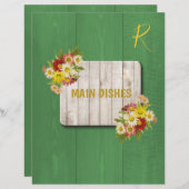 Papier Dessinateur de recettes rustique coloré pays (Devant / Derrière)