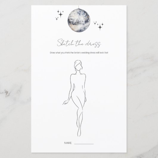 Papier Dessiner Le Dress Disco Ball Fête des mariées Jeu (Devant)