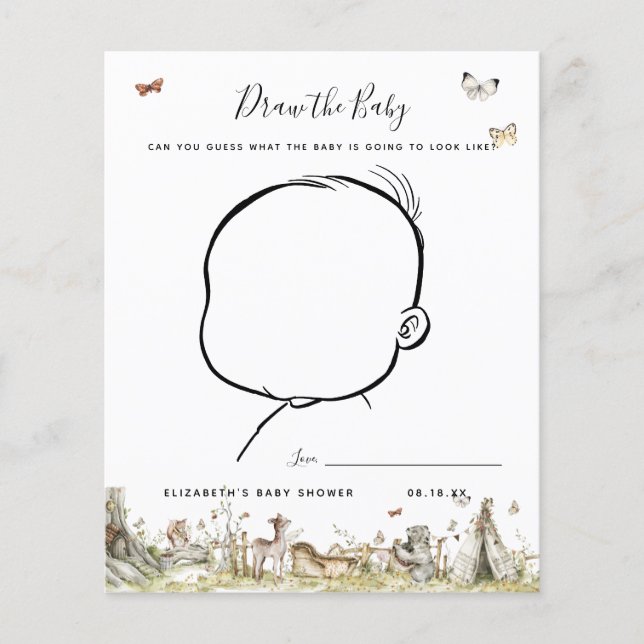 Papier Dessinez le bébé | Jeu Baby shower (Devant)