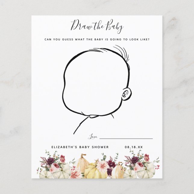 Papier Dessinez le bébé | Jeu de Baby Shower (Devant)
