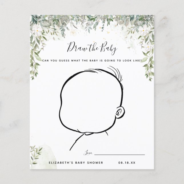 Papier Dessinez le bébé | Jeu de Baby Shower (Devant)