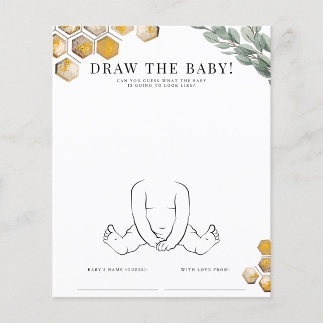Papier Dessinez le jeu Baby shower Baby Bee (Devant)