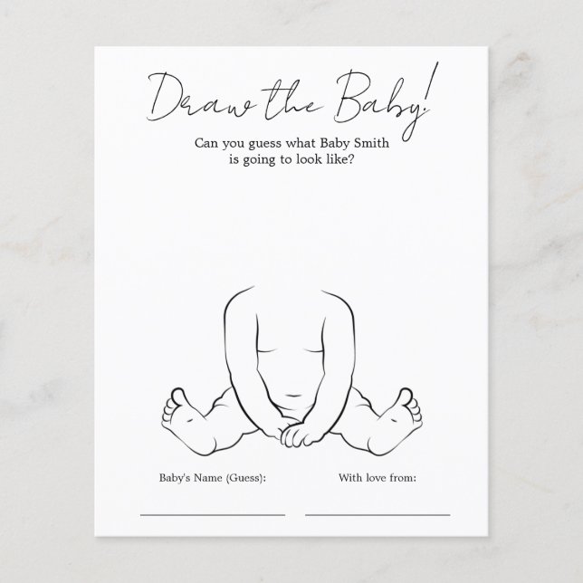 Papier Dessinez le jeu du Baby shower (Devant)