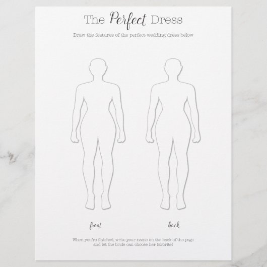 Papier Dessinez le jeu Perfect Dress (Devant)