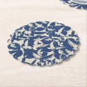 Papier Dessous-de-verre en papier: PIGEONS EN BLANC + BLE (Incliné)