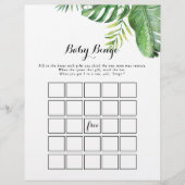 Papier Destination Tropical Green Baby Bingo jeu de douch (Devant)