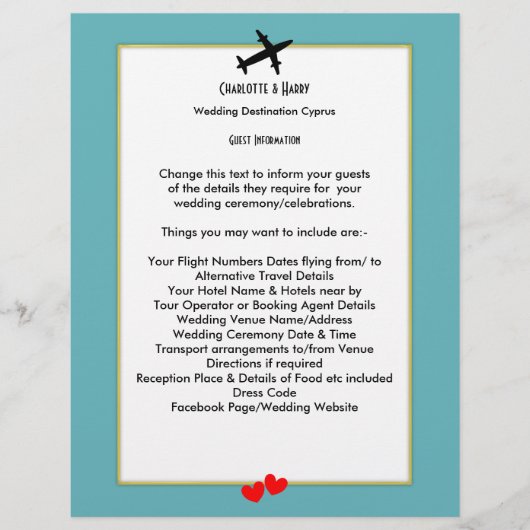 Papier Destinations des mariages à l'étranger Information (Devant)
