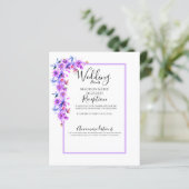 Papier Détail de mariage à l'aquarelle florale violette (Debout devant)