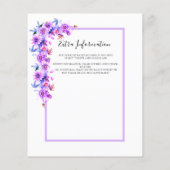 Papier Détail de mariage à l'aquarelle florale violette (Dos)