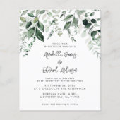 Papier Détails de l'eucalyptus Mariage budget, invitation (Devant)