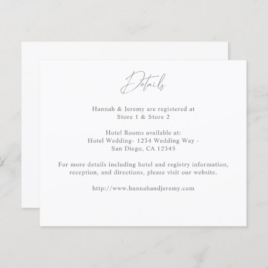 Papier Détails du budget gris et blanc (Devant / Derrière)