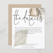 Papier Détails du Mariage Budget Boho Pampas Grass (Devant / Derrière)