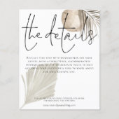 Papier Détails du Mariage Budget Boho Pampas Grass (Devant)