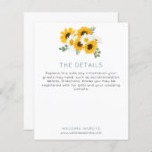 Papier Détails du Mariage Budget Sunflower Enfermé (Devant / Derrière)