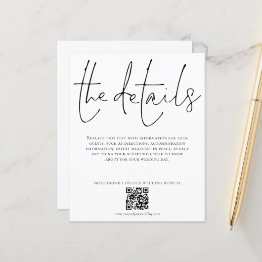 Papier Détails du Mariage budgétaire Boîtier de script de (Devant/Arrière en situation)