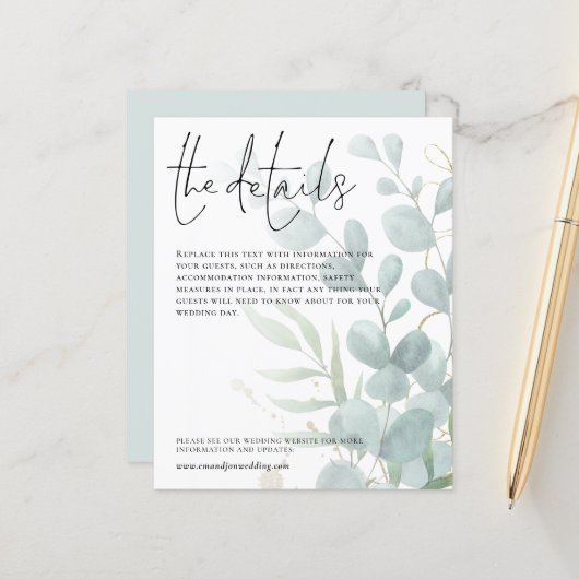 Papier Détails du Mariage budgétaire Boîtier de script Eu (Devant/Arrière en situation)