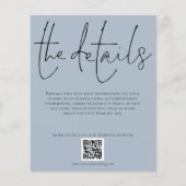 Papier Détails du Mariage budgétaire Code QR Script bleu (Devant)
