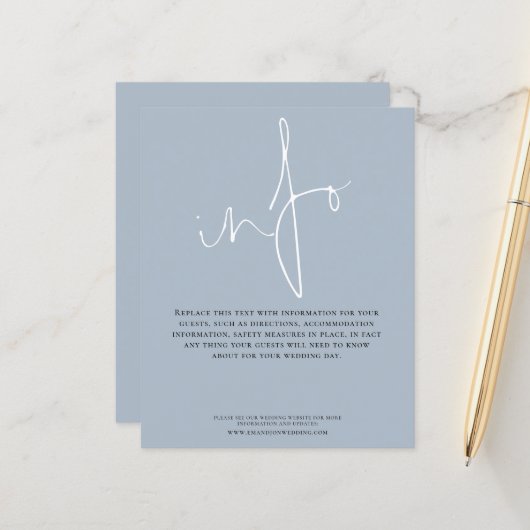 Papier Détails du Mariage budgétaire Info Boîtier bleu Du (Devant/Arrière en situation)