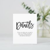 Papier Détails du Mariage de code QR du script budgétaire (Debout devant)