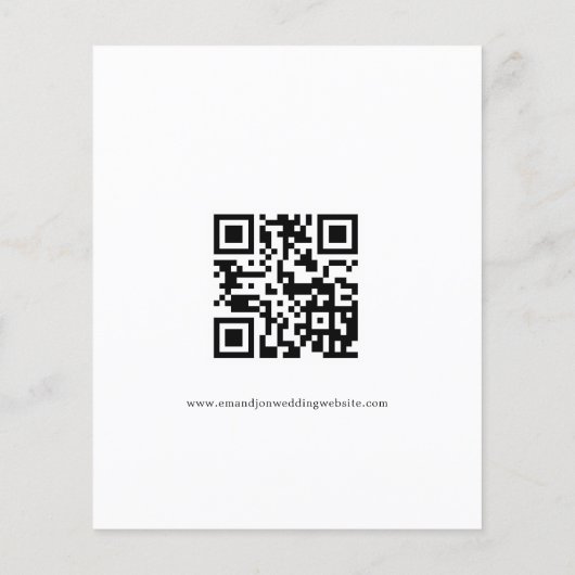 Papier Détails du Mariage de code QR du script budgétaire (Dos)