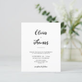 Papier Détails du Mariage de script BUDGET Qr Code et inv (Debout devant)
