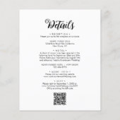 Papier Détails du Mariage de script BUDGET Qr Code et inv (Dos)