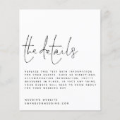 Papier Détails du Mariage noir blanc du script budgétaire (Devant)