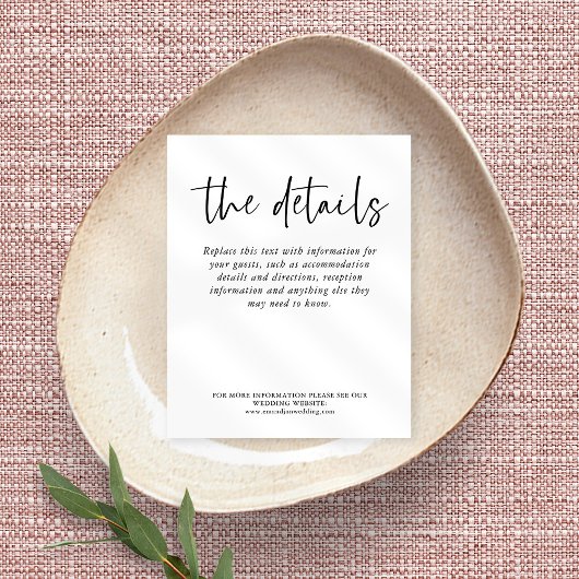 Papier Détails du Mariage noir budget