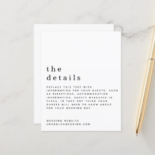 Papier Détails du Mariage noir budget
