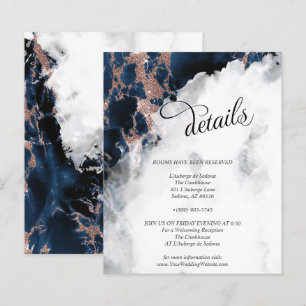 Papier Détails Géode d'aquarelle or Rose bleu Dana-Navy