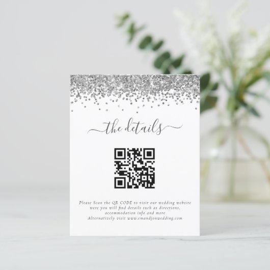 Papier Détails sur le Mariage de code QR de Parties scint (Debout devant)