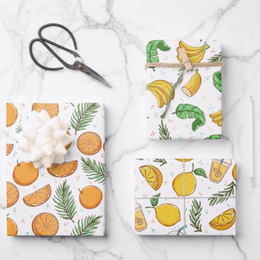 Papier d'étampillage de fruits tropicaux d'été sér (Recto)