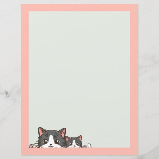 Papier deux chatons gris (Devant)