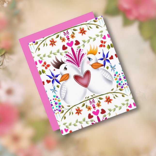 Papier Deux coeurs inséparables fleurs Valentines (Créateur téléchargé)