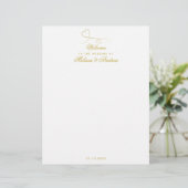 Papier Deux Coeurs Or Élégants | Lettre de bienvenue Mari (Debout devant)