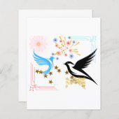 Papier Deux oiseaux majestueux (Devant / Derrière)