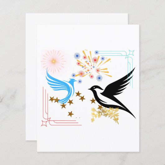 Papier Deux oiseaux majestueux (Devant / Derrière)