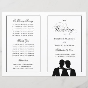 Papier Deux salles Silhouettes Bow Cravate Gay Wedding Pr